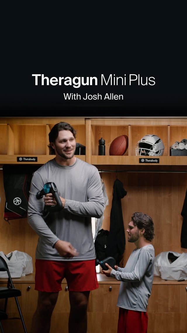 That heat feels nice 😮‍💨 Meet the Theragun Mini Plus. And Mini Josh. by @joshallenqb