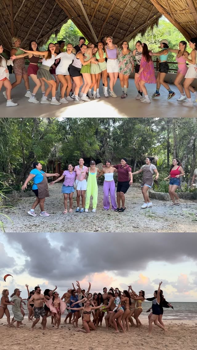 the most special 16 days 🌞our hearts are full and our souls recharged. grateful for every moment and every person who made this retreat so unforgettable 💞@dorajungle_ @joinshufflehouse #dancetherapy #movement #cuttingshapes #shuffledance by @ecruz_n