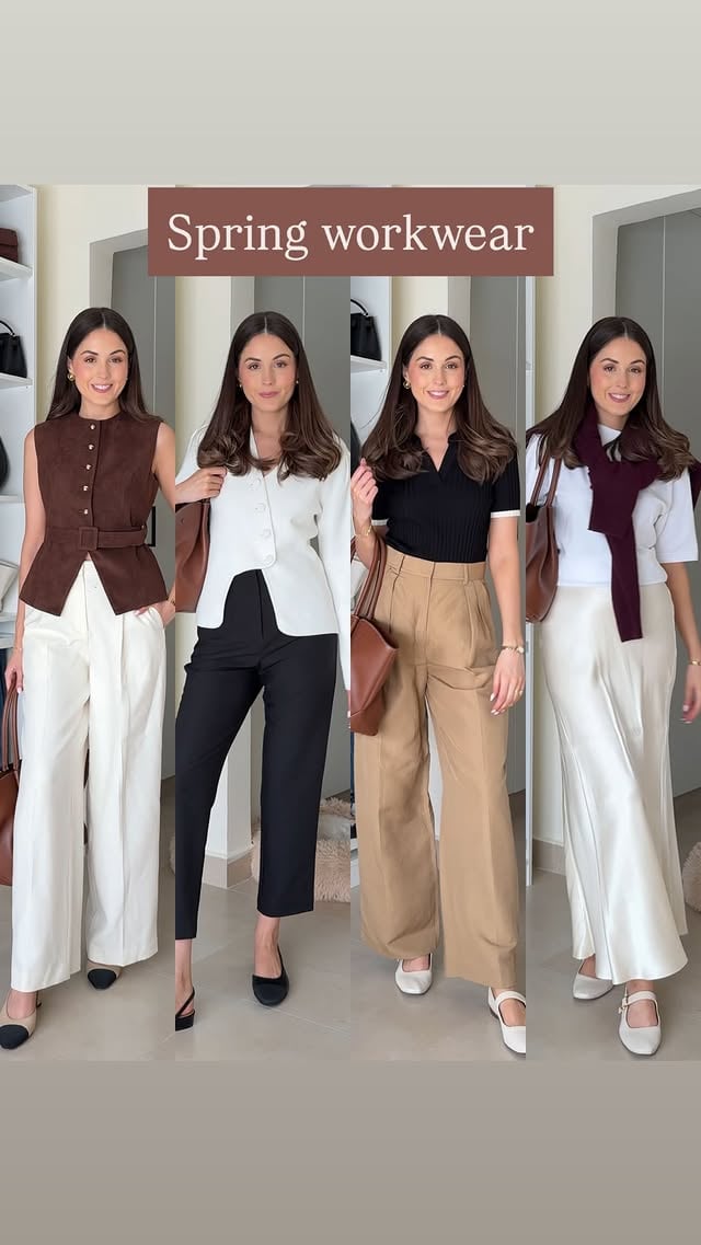 4 spring workwear outfits 🌷comment SHOP and I’ll send you the links 🔗 https://liketk.it/5UXtJ by @jessieblue_