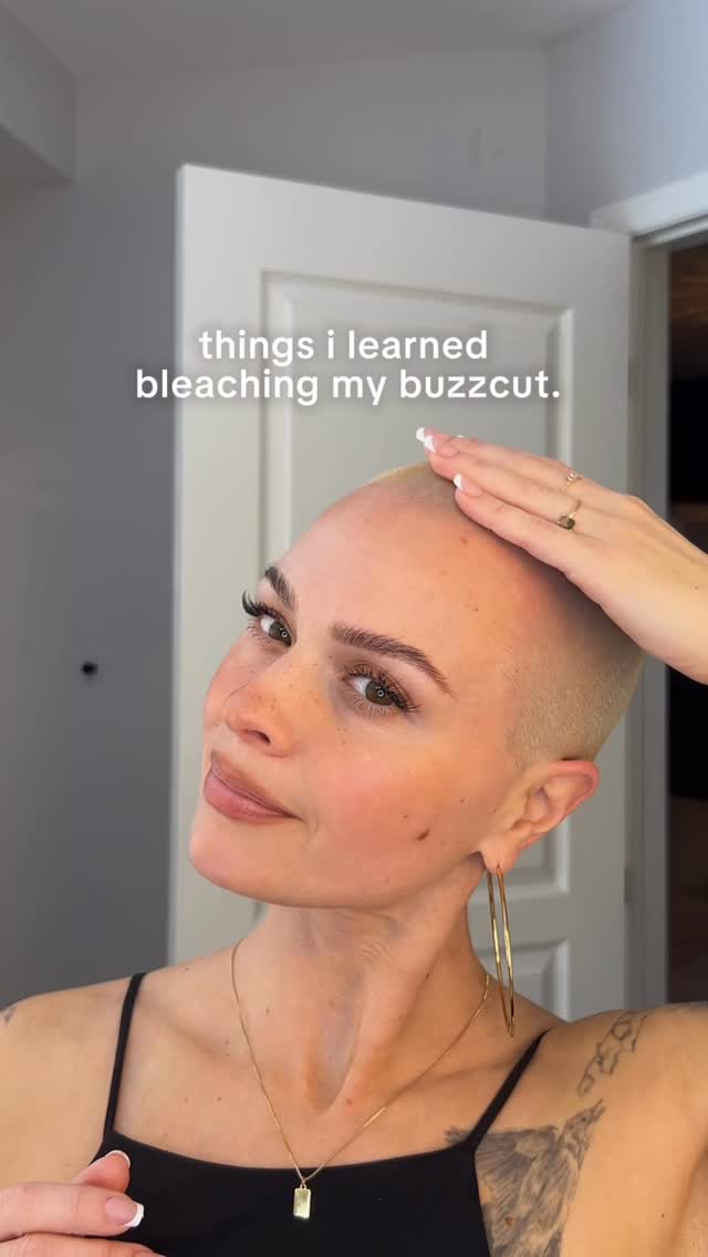 things I’ve learned bleaching my buzzcut.do as I say….not as I do 😅#buzzcut #bleached #hairtransformation #altbeauty#justforfun buzzcut buzzcut girl buzzcut girl aesthetic buzzcut woman