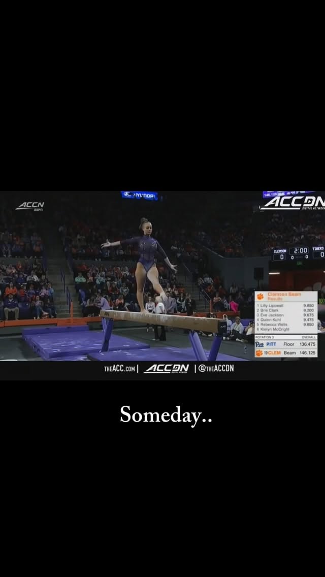 He was right.. I made it to the TV 🥺 #d1athlete #studentathlete #retiredathlete #gymnast #collegegymnastics by @kielynmccright