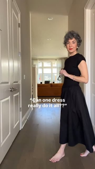 There’s nothing like a good black dress…the possibilities are endless!!! This is a good one and one of my favorite silhouettes because it’s comfortable and looks great on many body types. (And pockets of course!!) Styled it 5 ways for you! 😘 
.
A few things are older but I linked similar. Comment DRESS and I’ll send the links right over! 
.
.
.
#outfitideas #dressstyle