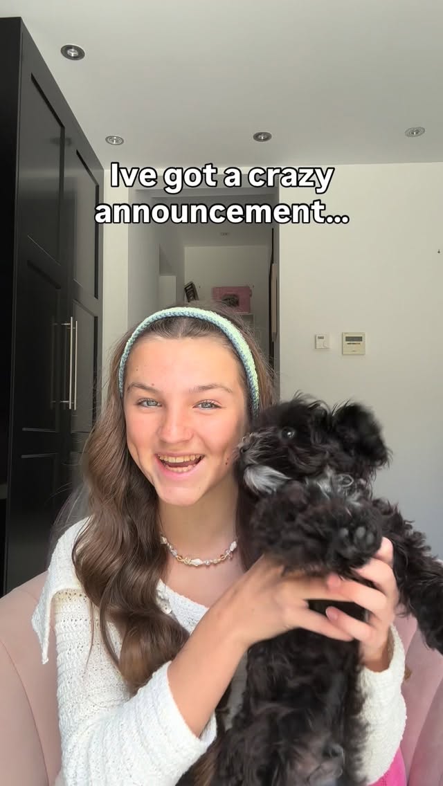 My dream has come true ☁️🩵🐶 #gymnast #siennafizz #gymnastics #teenfashion # by @siennahopes