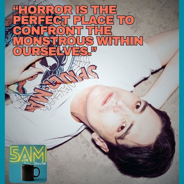 some recent interviews….. thanks for having me on the show @5amstorytalkpodcast & @talkhouse // we talk THROUGH (@z2comics), monsters & HAROLD & MAUDE! (hope my H&M authorities enjoy: @jilerner @thejvclub & @thatnickdawson)📸 by @priscillacscott by @dastmalchian
