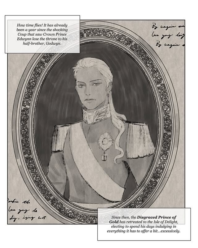Gilded Glory episode 3 is here my dears!! The most fun I had was drawing Edwynn’s legs so do with that what you will! I would put a preview for episode 4 but it’s not yet drawn so instead you can keep an eye on my stories in the coming days to see panels from it instead.Anyway, does Gymopedie not absolutely KILL it with this batch of panels?? Ugh, I eat it up every damn time 😫 I wonder wtf Edwynn is doing. Crafty little guy (he’s not little Hess arguably taller than everyone in the audience but you wouldn’t know that 🥹)#comic #webcomic #instagramcomic #enemiestolovers #bl #manga #manhwa by @plasticbottru