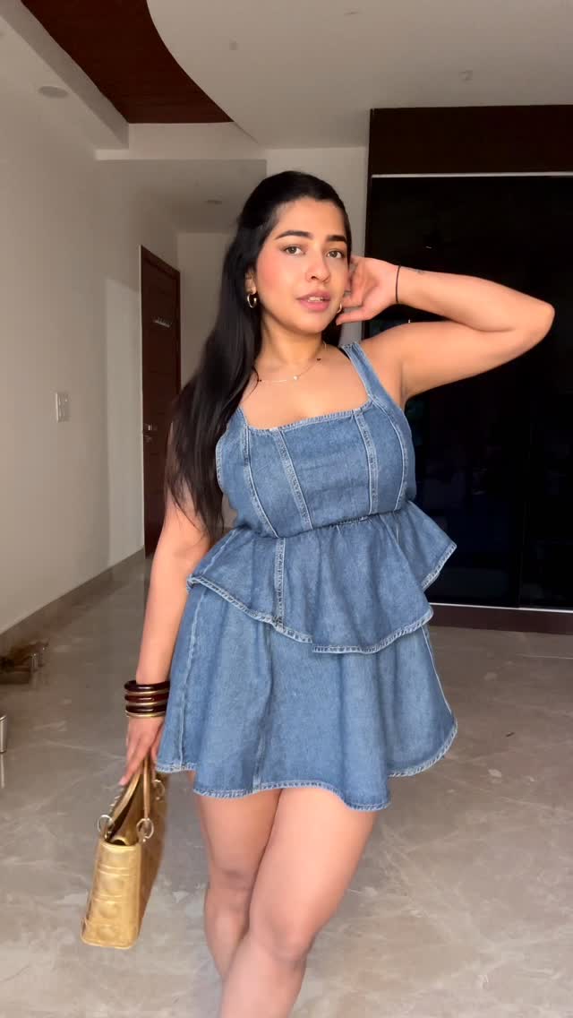 Denim doing what denim does best 💙#ootd #trending #viralreels #denimdress #denimlook