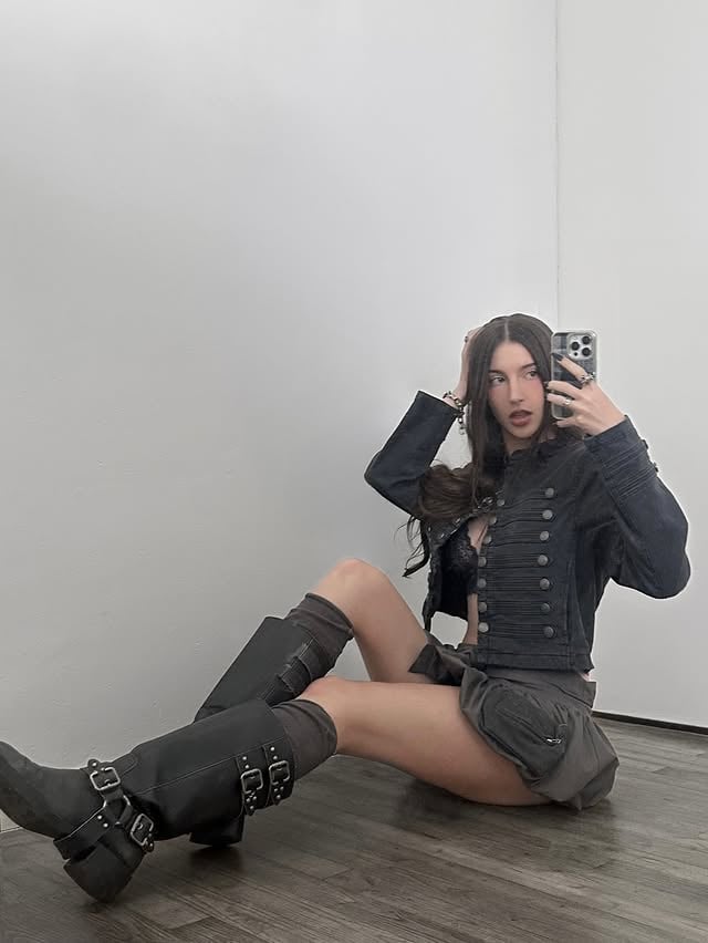 napoleon jacket and mini skirt for the win ⊹ ࣪ ˚｡⋆#fashion #ootd #napoleonjacket by @red_doll_ars