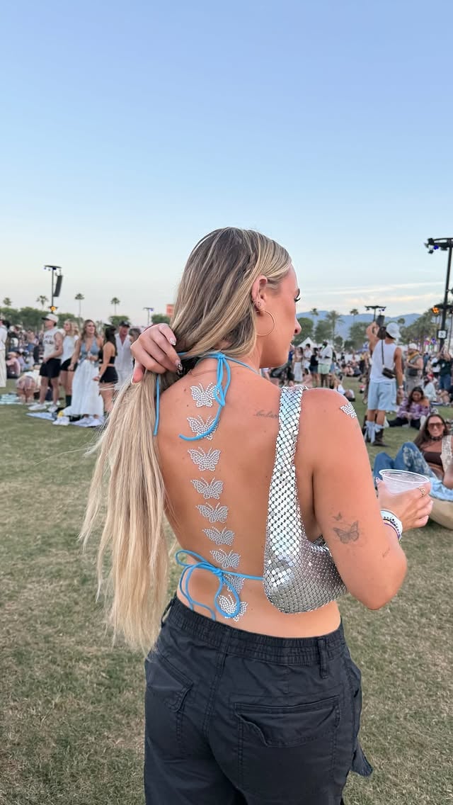 oops I did it again 🦋✨🪄#coachella #weekend2 #butterfly #festivallook #rhinestone by @alexaluria