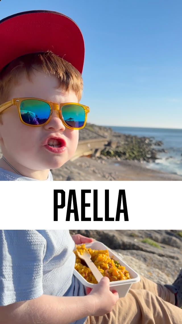 Had my first ever Paella at @portland_paella and I LOVED it! 😋Right on the beach. What a view! 😍 #kids #chef #food #toddlerlife by @cookingwithcarterofficial