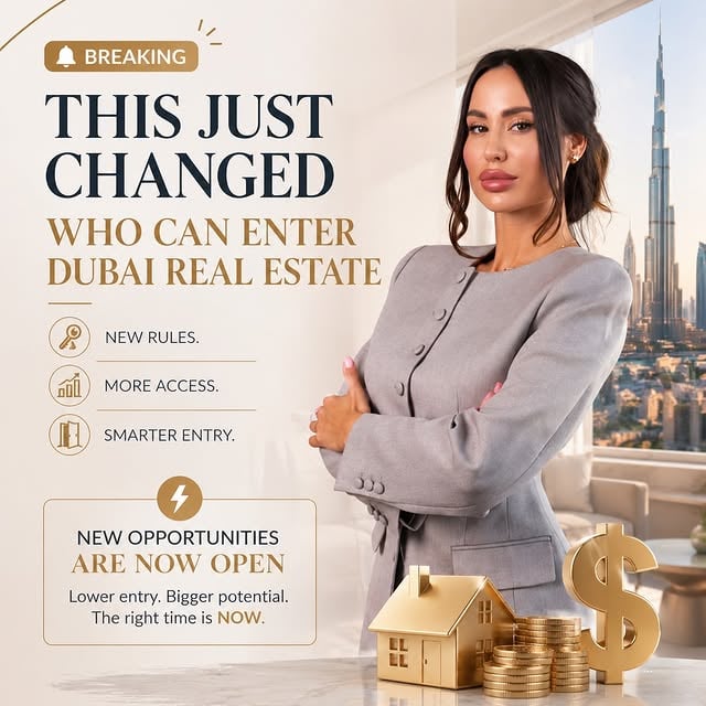 News of the day ✔️💰 What changed?Dubai removed the minimum $205K investment for residency.⸻💡 What’s more flexible?✔ You can now qualify with lower-value properties✔ More options (studios, smaller units)✔ Easier entry for new investors⸻Important- This applies to the 2-year investor visa only(Golden Visa still requires AED 2M) by @ivankadxb