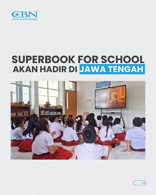 Di Jawa Tengah, sebuah pintu pelayanan mulai terbuka bagi anak-anak Sekolah Dasar.Melalui Superbook for School, pembelajaran Agama Kristen dapat dikemas lewat animasi dan kisah Alkitab yang kreatif, relevan, dan mudah dipahami.Kiranya dari Jawa Tengah, semakin banyak anak dapat mengenal Tuhan dan dibentuk karakternya sejak dini.#CahayaBagiNegeri #CBNIndonesia #Superbook #SuperbookforSchool #JawaTengah by @cahayabaginegeri