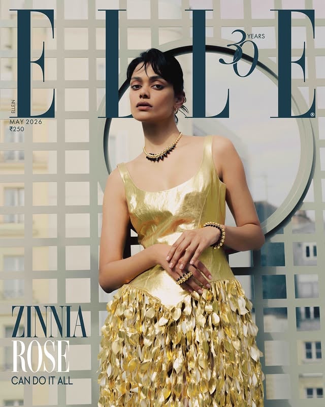 #ELLECoverStar: Between takes, Zinnia Rose (@zinniakumar) speaks about working with domestic violence and coercive control survivors, particularly within South Asian communities. About helping women reclaim confidence, voice, and agency within legal systems that often fail to recognise the complexity of their experiences. “I haven’t spoken about this publicly before, but I spent ten years in an abusive, financially and coercively controlling marriage,” she shares. “It shaped how much of myself I could express. Reclaiming myself and healing has been a long process, and one of the first things I did was remove the name he gave me. I’m returning to my birthright, as Zinnia Jothi Rose.” Head to the 🔗 in bio to read our conversation with the cover star..On @zinniakumar: Clash de Cartier earrings in rose gold and onyx, Clash de Cartier necklace in yellow gold and onyx, Clash de Cartier ring in yellow gold and onyx, and Clash de Cartier bracelet in yellow gold and onyx, all by @cartier. Metallic gold sleeveless gown with paillette embellishment by @gabrielahearstEditorial Director and words by: Ainee Nizami Ahmedi (@aineenizamiahmedi)Photographer: Noémi Ottilia Szabo (@noemiottiliaszabo)Stylist: Rhia Kapoor (@rhiakapoor)Jr. Graphic Designer: Aditi Magesh (@aditimagesh)Makeup: Claire Gil (@clairegil_makeup) Agency: Anima (@animacreatives) Hair: Joel Phillips (@joelphillipshair)Bookings Editor: Rishith Shetty (@rishithvshetty)Production: Elsa Merchadier at Studio KIKI Prod (@studiokikiprod)Assisted by: @hue.retouch (retouching) Location Courtesy: Le Bristol Paris (@lebristolparis)Artist Management: Ian Loughran (@ianloughran1) .#ELLECoverStar #ZinniaRose by @elleindia