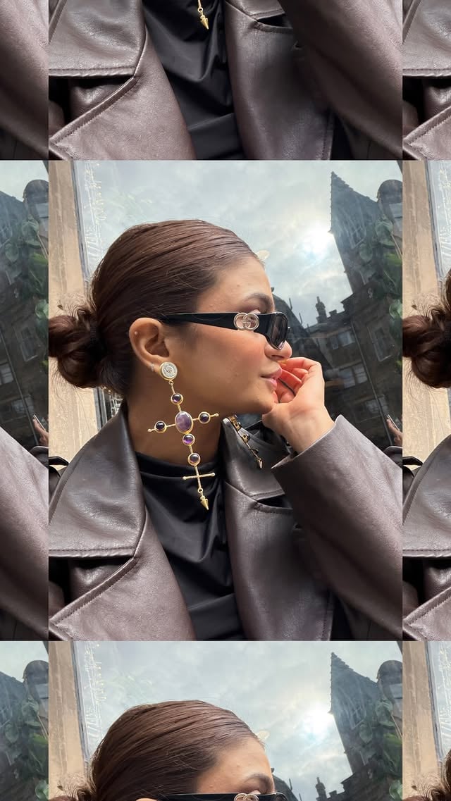 Walking through Edinburgh like it’s my runway🤎📖☕️Dress @brawnymellow Trench @bershka Earrings @julrey_designs Bag @ysl Glasses @gucciBoots @zara by @rxjvee