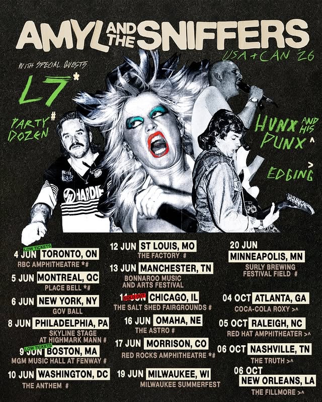 Canada / USA tour starts next week 🫦@l7theband@partydozen@hunxandhispunxofficial@edging.band by @amylandthesniffers