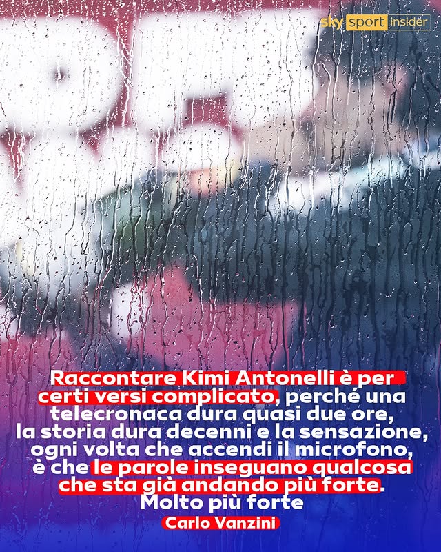 𝐅𝐨𝐫𝐬𝐞 𝐞̀ 𝐪𝐮𝐞𝐬𝐭𝐨 𝐢𝐥 𝐩𝐮𝐧𝐭𝐨, 𝐧𝐨𝐧 𝐬𝐭𝐢𝐚𝐦𝐨 𝐬𝐞𝐦𝐩𝐥𝐢𝐜𝐞𝐦𝐞𝐧𝐭𝐞 𝐫𝐚𝐜𝐜𝐨𝐧𝐭𝐚𝐧𝐝𝐨 𝐮𝐧 𝐫𝐚𝐠𝐚𝐳𝐳𝐨 𝐯𝐞𝐥𝐨𝐜𝐢𝐬𝐬𝐢𝐦𝐨, 𝐧𝐨𝐧 𝐬𝐭𝐢𝐚𝐦𝐨 𝐫𝐚𝐜𝐜𝐨𝐧𝐭𝐚𝐧𝐝𝐨 𝐬𝐨𝐥𝐭𝐚𝐧𝐭𝐨 𝐮𝐧 𝐭𝐚𝐥𝐞𝐧𝐭𝐨, 𝐬𝐭𝐢𝐚𝐦𝐨 𝐟𝐨𝐫𝐬𝐞 𝐫𝐚𝐜𝐜𝐨𝐧𝐭𝐚𝐧𝐝𝐨 𝐪𝐮𝐚𝐥𝐜𝐨𝐬𝐚 𝐜𝐡𝐞 𝐬𝐮𝐜𝐜𝐞𝐝𝐞 𝐮𝐧𝐚 𝐯𝐨𝐥𝐭𝐚 𝐨𝐠𝐧𝐢 𝐠𝐞𝐧𝐞𝐫𝐚𝐳𝐢𝐨𝐧𝐞 𝐞 𝐪𝐮𝐚𝐧𝐝𝐨 𝐬𝐮𝐜𝐜𝐞𝐝𝐞, 𝐦𝐞𝐧𝐭𝐫𝐞 𝐥𝐨 𝐯𝐢𝐯𝐢, 𝐪𝐮𝐚𝐬𝐢 𝐧𝐨𝐧 𝐭𝐞 𝐧𝐞 𝐚𝐜𝐜𝐨𝐫𝐠𝐢. 𝐏𝐞𝐫𝐜𝐡𝐞́ 𝐥𝐚 𝐬𝐭𝐨𝐫𝐢𝐚 𝐧𝐨𝐧 𝐛𝐮𝐬𝐬𝐚, 𝐩𝐚𝐬𝐬𝐚 𝐞 𝐬𝐞 𝐬𝐞𝐢 𝐟𝐨𝐫𝐭𝐮𝐧𝐚𝐭𝐨 𝐚𝐛𝐛𝐚𝐬𝐭𝐚𝐧𝐳𝐚, 𝐥𝐚 𝐩𝐮𝐨𝐢 𝐫𝐚𝐜𝐜𝐨𝐧𝐭𝐚𝐫𝐞, 𝐧𝐨𝐧 𝐩𝐞𝐫 𝐢𝐧𝐬𝐞𝐠𝐮𝐢𝐫𝐥𝐚, 𝐦𝐚 𝐩𝐞𝐫 𝐯𝐢𝐯𝐞𝐫𝐥𝐚Il problema di Antonelli ora è quello di riuscire a raccontarlo: nelle storie l'approfondimento di Carlo Vanzini per Sky Sport Insider#SkyMotori #F1 #Formula1 #Antonelli #SkySportInsider by @carlo_vanzini