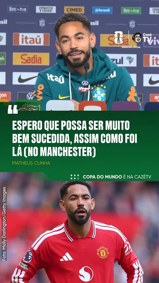 MANCHESTER UNITED 🤝 SELEÇÃO: O OBJETIVO DO MATHEUS CUNHA É O SUCESSO, SEJA ONDE FOR! SE ELE CONTINUAR JOGANDO PELA AMARELINHA O QUE TEM FEITO POR LÁ, TAMO PERTINHO DO HEXA! 🏆😮‍💨🏆 𝗘 𝗦𝗘 𝗧𝗘𝗠 𝗖𝗢𝗣𝗔, 𝗘𝗦𝗤𝗨𝗘𝗖𝗘, 𝗘́ 𝗡𝗔 𝗖𝗔𝗭𝗘́𝗧𝗩#CoberturaCazéTV #CopaNaCazéTV #cztv06 #VídeoPatrocinado #bet365 #cztv19 #AquiÉBrasil by @fredcaldeira