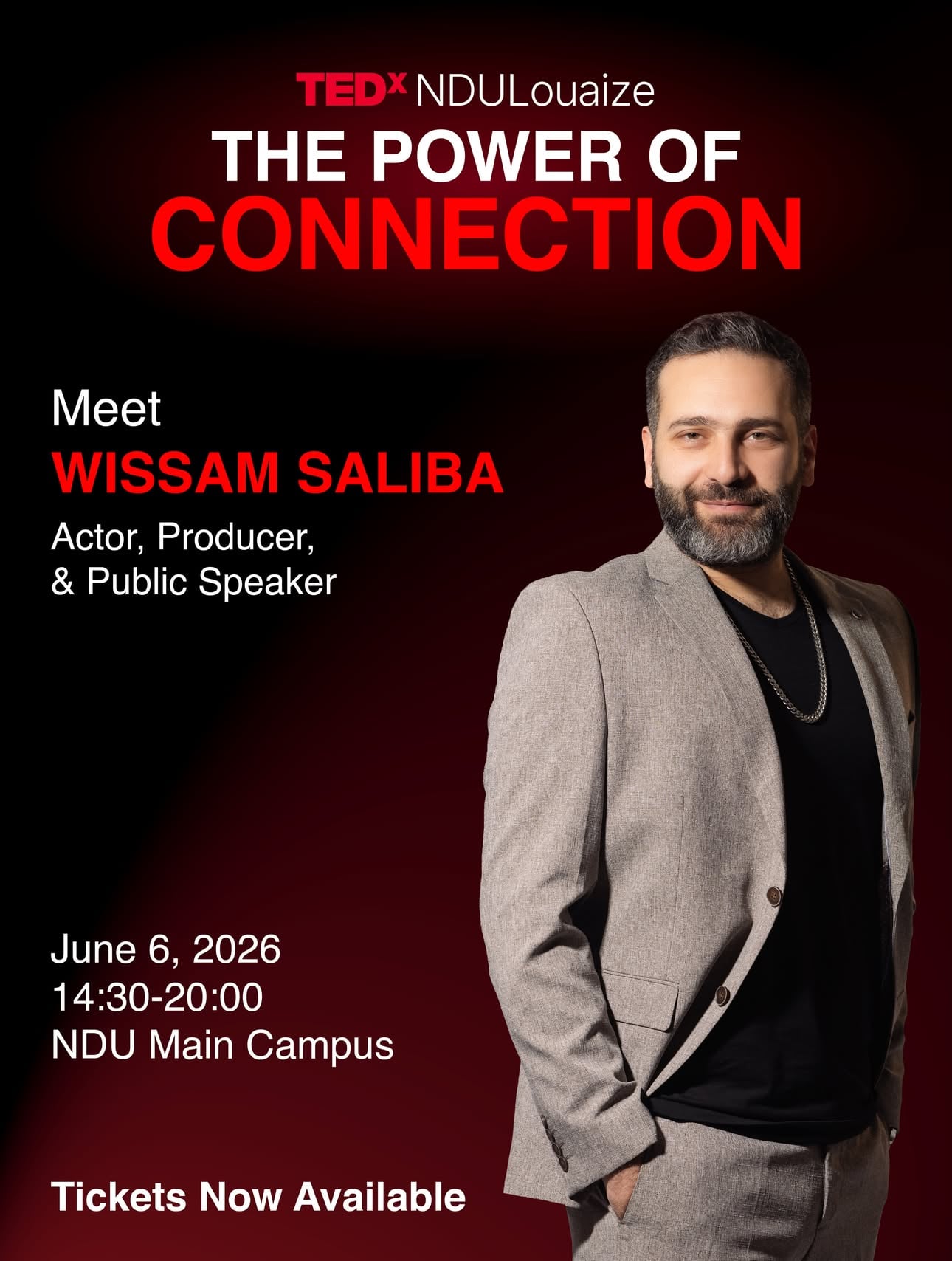 You’ll “make it” no matter where you are ~Wissam SalibaJoin him live at TEDxNDULouaize: The Power of Connection June 6, 2026. Tickets are now available on BOB FINANCE #tedx #tedxndulouaize #event #speaker by @wissamghsaliba