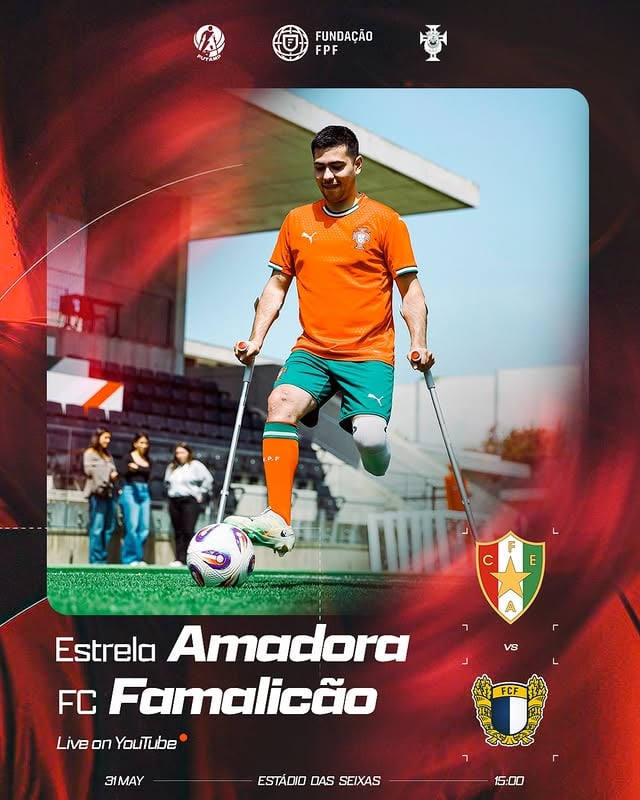 History in Portugal 🤩🇵🇹CF Estrela da Amadora take on FC Famalicão in the first-ever amputee club football match in Portugal! 🩼⚽📺 Watch live on the @associacaofutebollisboa YouTube channel.🩼#AmputeeFootball by @worldamputeefootball