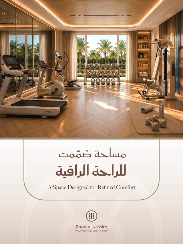 الرفاهية الحقيقية لا تتوقف عند جمال المكان…بل تمتد إلى نمط الحياة، الراحة، والطاقة التي تمنحك إياها كل مساحة.تصميم يجمع بين الأناقة، الهدوء، والعناية بالتفاصيل ليصنع تجربة يومية أكثر رقيًا.#LuxuryInterior #GymDesign #WellnessSpace #LuxuryLifestyle #InteriorDesign RanaAlKassim by @ranaalkassim