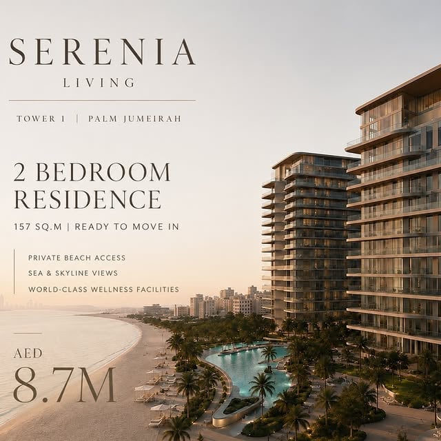 A rare opportunity to own a residence in one of Palm Jumeirah’s most prestigious beachfront addresses.📍 Serenia Living | Tower 1▫️ 2 Bedroom Residence▫️ 157 SQ.M▫️ Ready to Move In▫️ Private Beach Access▫️ Sea & Dubai Skyline Views▫️ World-Class Wellness & Leisure FacilitiesAED 8,700,000Designed for those who value privacy, elegance, and exceptional waterfront living.For more information or to arrange a private viewing:#SereniaLiving #PalmJumeirah #DubaiLuxuryRealEstate #DubaiProperty #WaterfrontLiving LuxuryHomesDubai PalmJumeirahPro by @ivankadxb