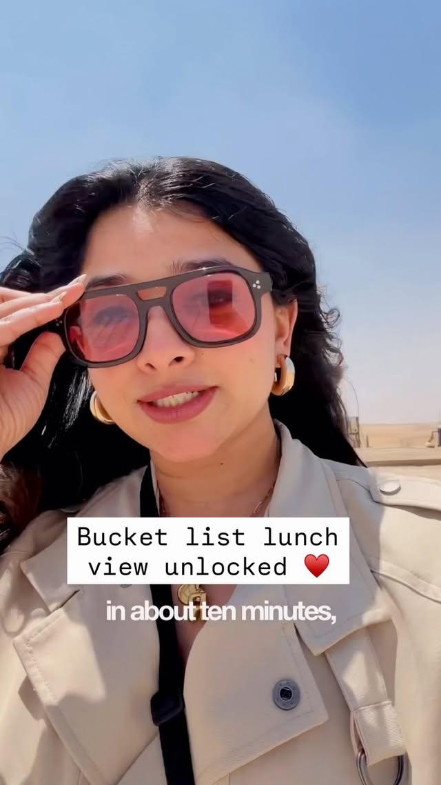 Lunch with a 4500 year old view 😍#bucketlist Location @9pyramidslounge ♥️✨#egypt.....[ must visit places in Egypt, couples trip, Egypt travel, pyramids , ancient world wonder ] by @paulrishika_