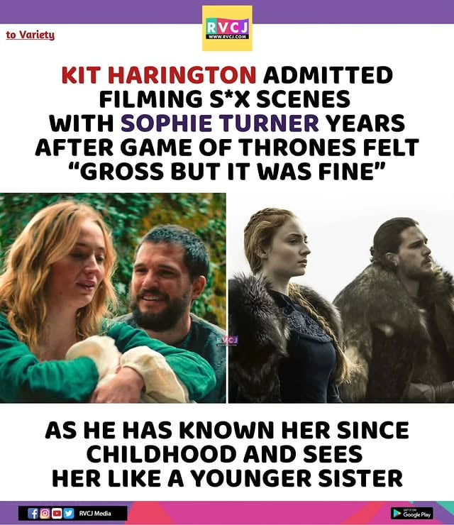 Kit Harington on filming s*x scenes with Sophie Turner..
#rvcjinsta