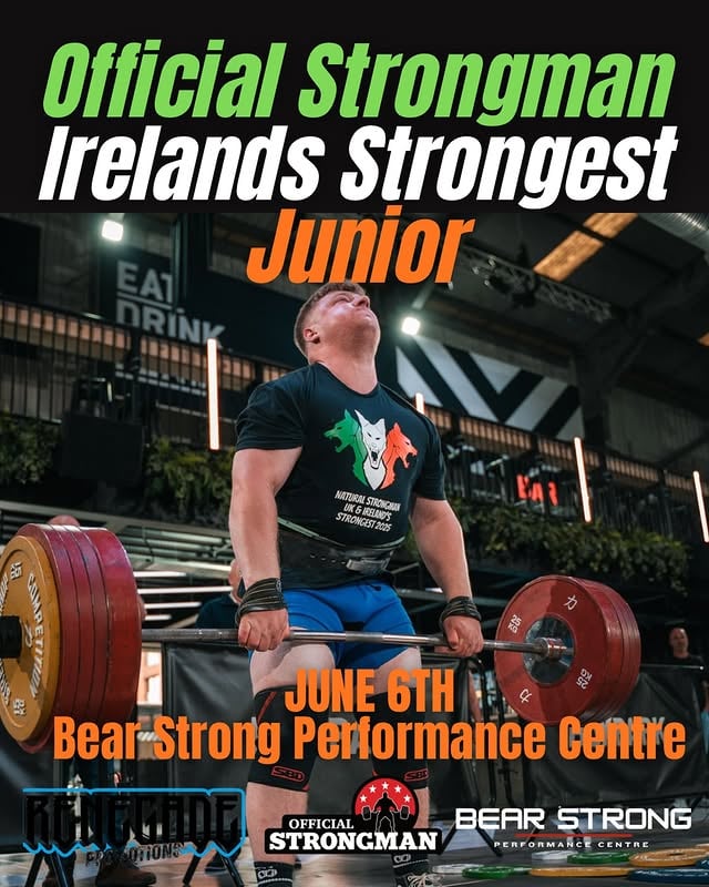 The first ever @officialstrongman_ Irelands Strongest Junior tomorrow 🏆 We will see the first ever male and female junior champions crowned tomorrow 🥇 by @officialstrongman_