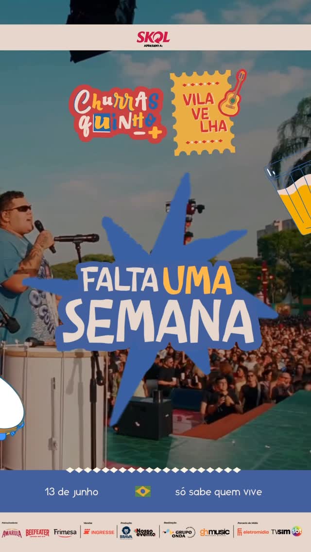 Falta apenas uma semana pro nosso encontro com o @grupomenosemais no Churrasquinho! 🥩Já estamos nos últimos ingressos e pode esgotar a qualquer momento! 🔗🗓️ 13 de Junho by @melhoreseventosdoes