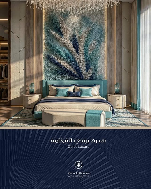هنا لا تبدو الغرفة كمساحة فقط…بل كإحساس مصمم بعناية.Here, the room is not just a space,it is a feeling carefully designed#LuxuryInterior #BedroomDesign #DubaiInteriors #UAEInteriors #RiyadhDesign #JeddahInteriors #AbuDhabiDesign by @ranaalkassim