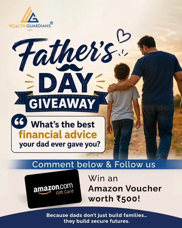 Father's Day Giveaway! 🎉

What's the best financial advice your dad ever gave you? 💙

Share your answer in the comments
Follow Wealth Guardians
And stand a chance to win an Amazon Voucher worth ₹500! 🎁

Because dads don't just build families—they help build secure futures. ✨

~

Father's Day Giveaway, Financial Advice, Personal Finance, Money Management, Wealth Planning, Financial Wisdom, Family Finance, Smart Investing, Financial Goals, Wealth Guardians, Savings Tips, Secure Future, Financial Literacy, Money Habits, Amazon Voucher Giveaway
