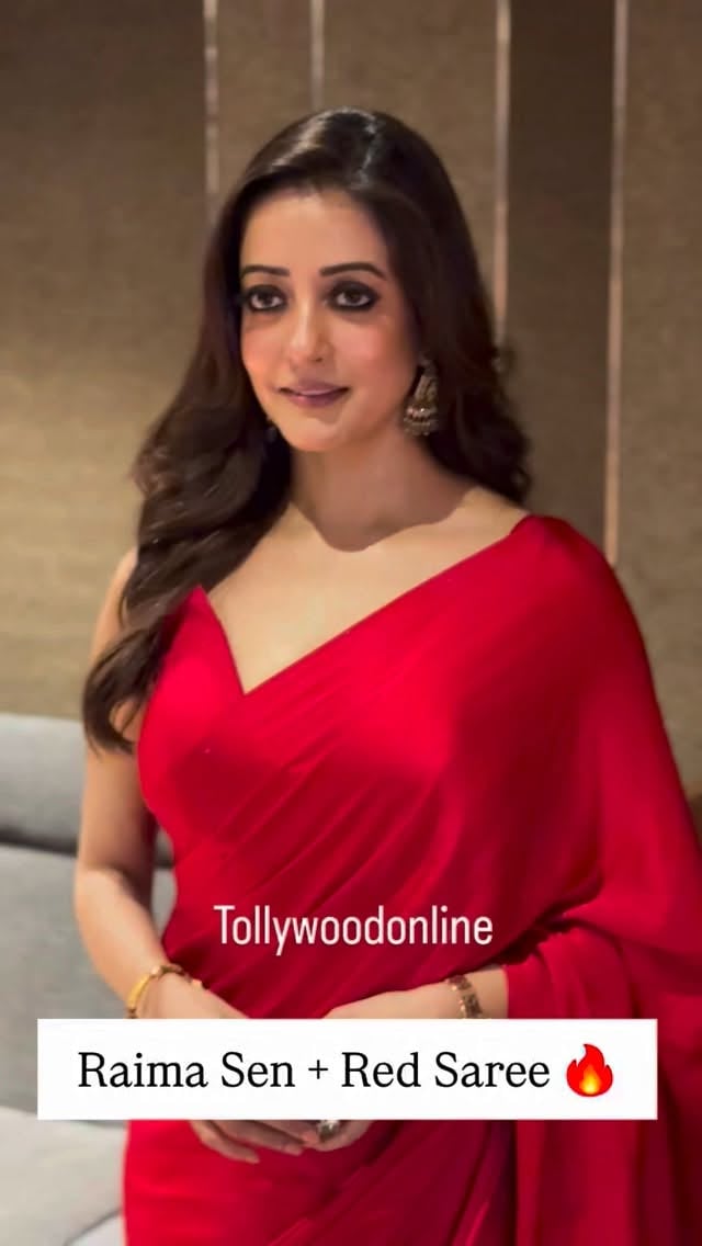 Raima Sen + Red Saree 🔥