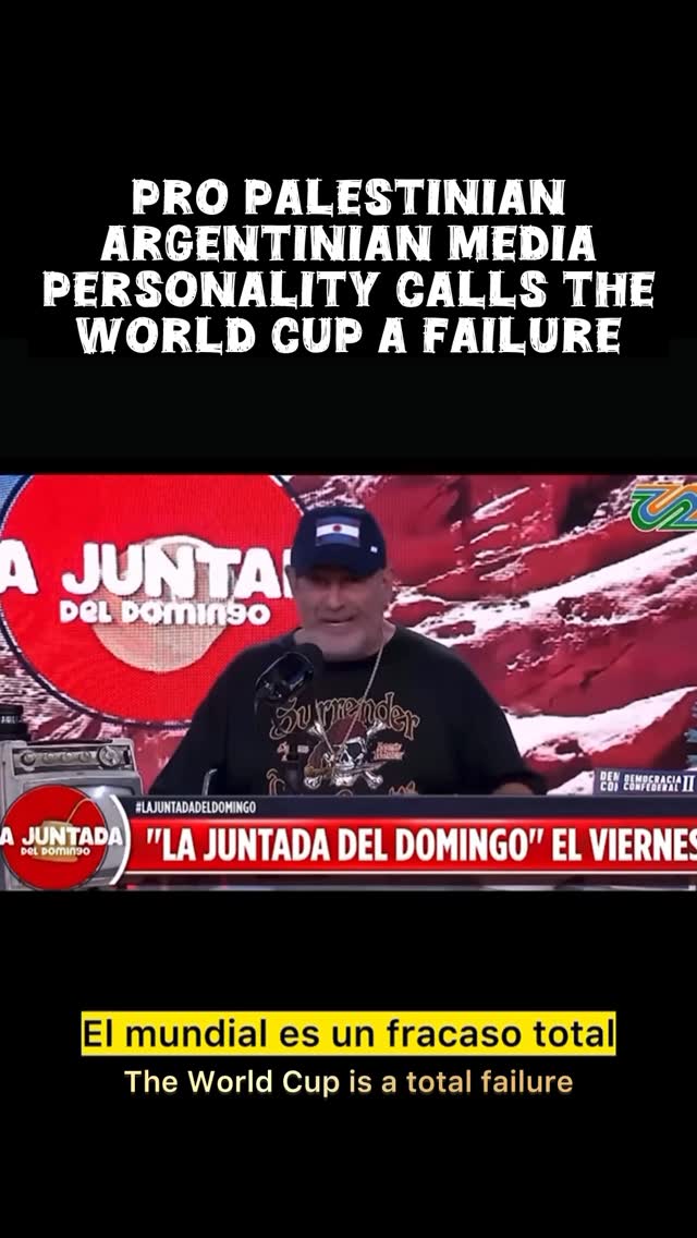 Santiago Cúneo is one of the most outspoken pro-Palestinian public figures in Argentina today.He has ZERO filter. 🔥Sadly tens of thousands of Argentines traveled to the U.S. to see the World Cup because as we would say in Argentina “somos enfermizos con el fútbol) But he is right about it being a TOTAL FAILURE. May THEY LOSE SO MUCH MONEY, since that’s the only thing they value. @santiago.cuneo.ok by @thefuddhist
