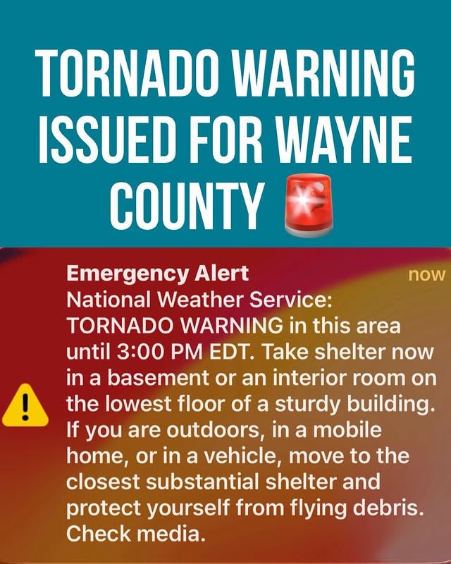 🌪️🚨The National Weather Service has issued a Tornado Warning for parts of Metro Detroit until 3:00 p.m. Tuesday, including Detroit, Taylor, Lincoln Park, Romulus, Melvindale, Wyandotte, Riverview, Trenton and more.UPDATE: The Tornado Warning has expired. by @metrodetroitnews