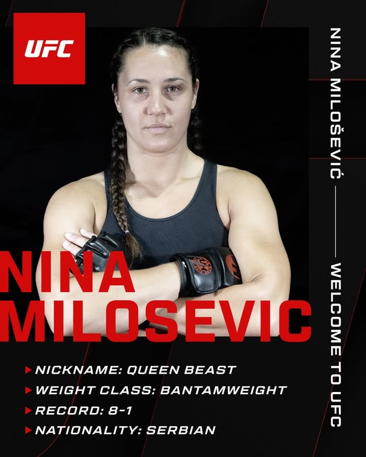 AJMO NINA 👸 🇷🇸 @TheRealQueenBeast is Serbia's FIRST female UFC fighter 👊

She debuts at #UFCBelgrade vs Hailey Cowan!