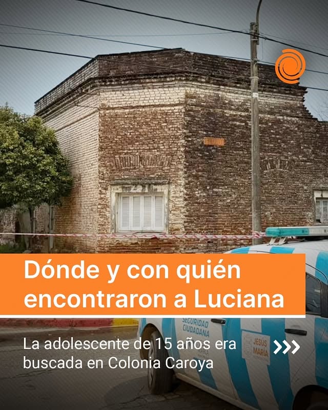 ‼️APARECIÓ EN JESÚS MARÍA 

🙏🏽La adolescente de 15 años que era buscada en Colonia Caroya fue encontrada sana y salva en Jesús María.

🏚️Estaba en una casa abandonada junto a otro adolescente de 16 años.

Tras el hallazgo fue trasladada para controles médicos y ya se reencontró con su familia.

👉🏽Ahora la Justicia investiga las circunstancias de su desaparición.

📷 @lagomateo 

Más información en nuestra web (link en bio)

#eldoce #córdoba #coloniacaroya