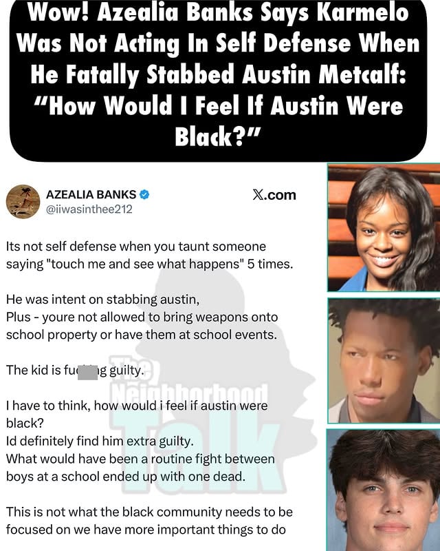 Smh…. Azealia Banks says the black community should not be focused on Karmelo…are y’all even surprised? 😩 by @theneighborhoodtalk