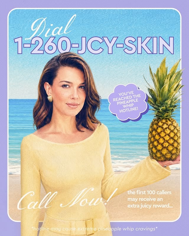 you’ve reached the pineapple whip juicy skin hotline 💜🍍✨

the first 100 of you to call 1-260-JCY-SKIN (1-260-529-7546), shop pineapple whip in-store at @ultabeauty, and post your visit will receive an extra juicy reward you won’t want to miss 😉✨

don’t forget to tag us and use #JuicySkinHotline ☎️💜