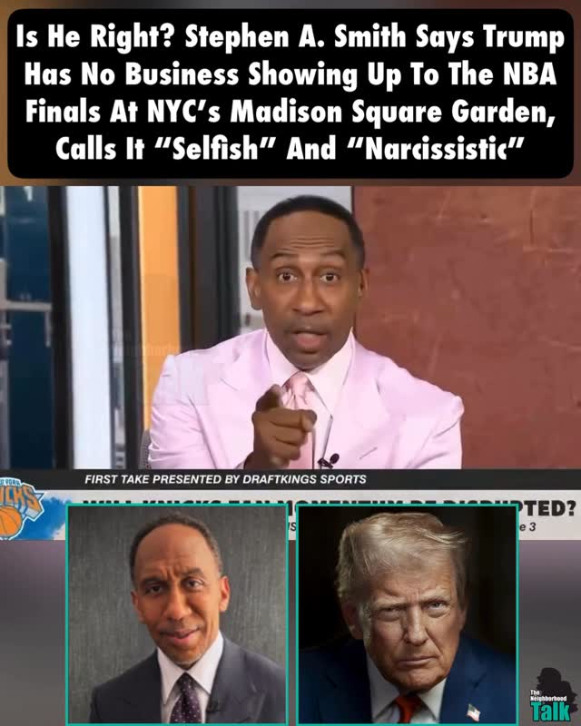 Neighbors, is Trump making a spectacle by attending the NBA Finals? 🎥: @firsttake