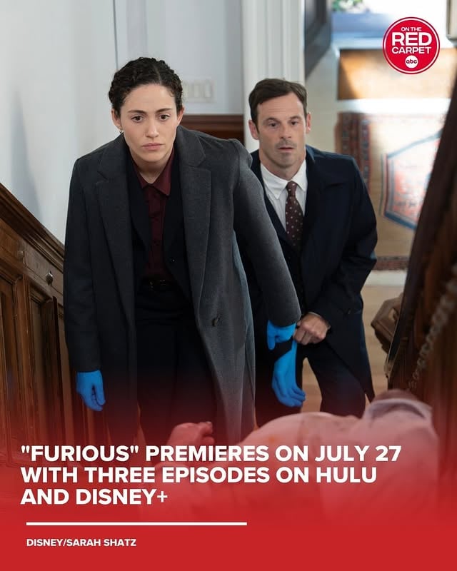 "Furious" follows an FBI agent, Alice Black (Emmy Rossum) on the hunt for a mysterious and calculating female serial killer.The series premieres on July 27 with three episodes on Hulu and Hulu on Disney+. by @ontheredcarpet