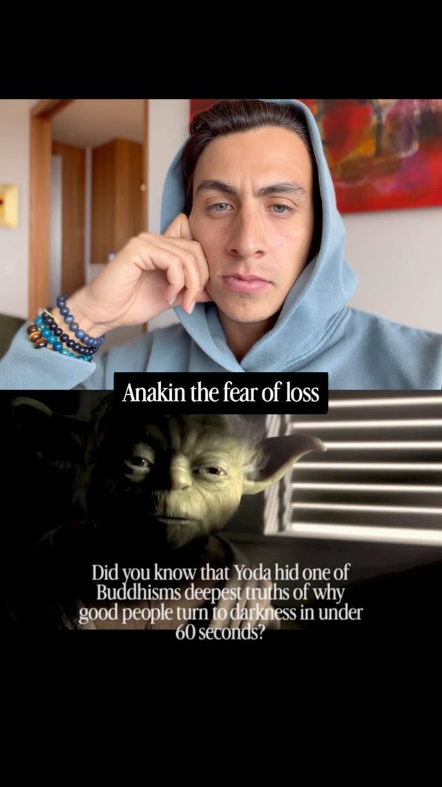 One of the deepest spiritual teachings in Star Wars has nothing to do with lightsabers, the Force, or becoming a Jedi.It’s this conversation between Yoda and Anakin.Anakin is haunted by visions of losing someone he loves, Padme. Like most of us, he believes the suffering comes from the possibility of loss itself. But Yoda points to something much deeper:“Fear of loss is a path to the dark side.”In other words, suffering doesn’t begin when we lose something.It begins when we become attached to an outcome and start trying to control what life was never asking us to control.The more Anakin tries to prevent the future, the more he creates the very future he fears.And if we’re honest, we’ve all done this.We’ve tried to hold on to relationships that were changing.We’ve tried to force timelines that weren’t unfolding naturally.We’ve tried to control outcomes because we were afraid of what might happen if we let go.What makes this scene so timeless is that it’s not really about Anakin.It’s about us.For thousands of years, spiritual traditions around the world have pointed to the same truth: attachment creates suffering. Not because love is wrong, but because fear turns love into control.The harder we cling, the more we suffer.The more we trust, the more life can move through us.Curious…Do you think Yoda was right?Drop your perspective below 👇And if someone came to mind while reading this, send it to them.Follow @iamemilioortiz for more hidden wisdom, consciousness, and the deeper patterns woven into the stories we grew up watching ⚡️ by @iamemilioortiz