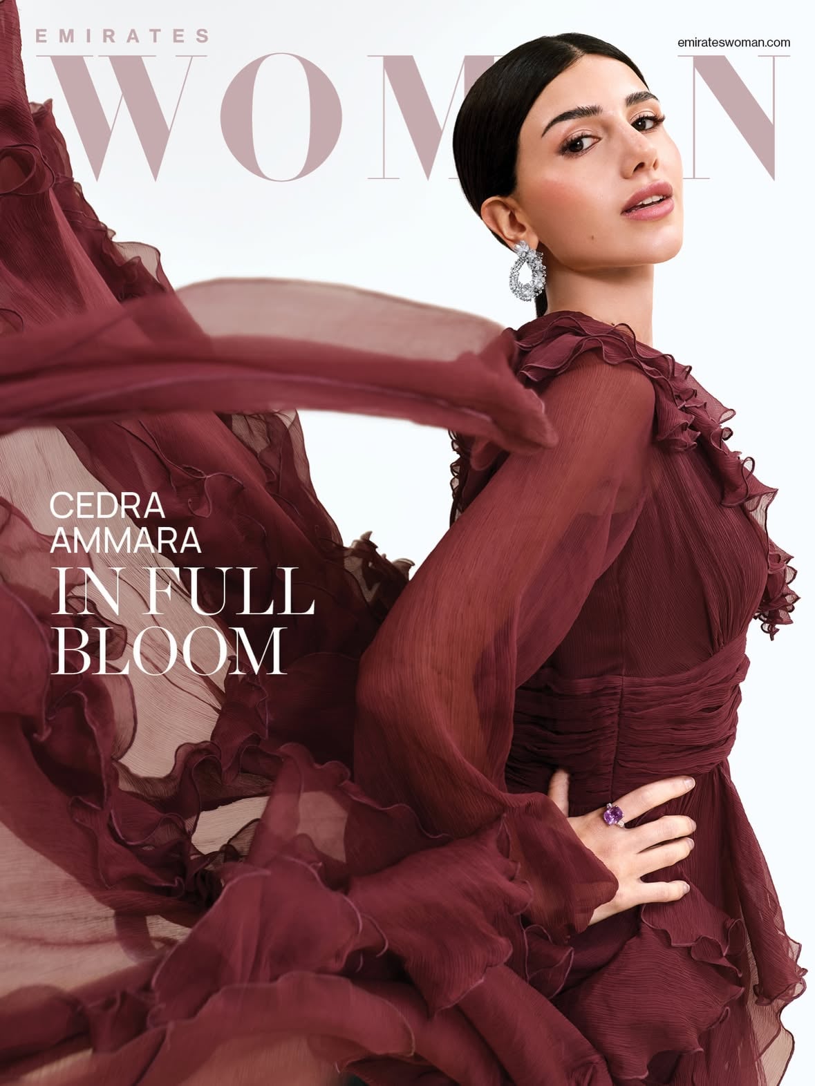 Cedra Ammara is the cover star of Emirates Woman’s June 2026 “The Odyssey Issue.” Shooting her as she stands at the edge of her most dynamic chapter yet feels perfectly aligned with the theme of transformation. At 23, newly engaged and with a personal fashion brand in the works, Ammara is moving from the world of beauty influencing into something entirely her own—a journey that began with an accidental collision caught on camera.
 
That moment of kismet has since become the stuff of digital legend. “We didn’t know each other at all, and when the music stopped he was so determined to get one of the chairs that he ended up sitting on me,” she tells our senior editor @jessicamichault, recalling how she first met her fiancé, fellow influencer Ramy Hamdan. A mortified apology, a reassurance that she was fine, and then a conversation that never really ended. The proposal came later on the same beach where they had their first date—and again, the world watched. The video racked up more than 55 million views in less than 24 hours.
 
Click the #linkinbio to read the full story.
 
 
Senior Editor: @jessicamichault

Photographer: @shootmeamer
 
Fashion Stylist: @mrstapel 
 
Makeup: @le.kairouz
 
Hair: @rafifazaa

Jewellery: @parure.at_uae 
 
Videographer: @jraycm
 
Photographer’s Assistant: @yasir__ali__shah
 
Stylist Assistant: @honey.bunnnny
 
Editorial Assistant: @radwa_askar
 
Make up Assistant: @serenne_makeup_artist
 
Lighting Assistant: @isace_badda2025
 
Equipment: @the_studio.society
 
Flowers: @udora.ae