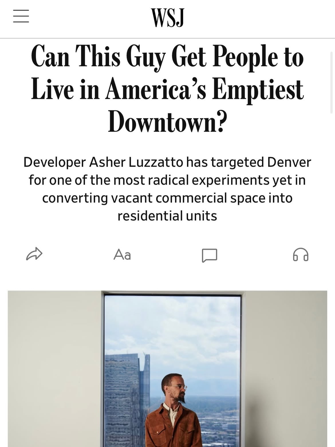 🚨 WSJ just dubbed Denver “America’s Emptiest Downtown” 😬

California developer Asher Luzzatto just scooped up two prime downtown towers (621 & 633 17th Street) for a fire-sale $3.2 million.

Now Denver’s DDA is handing him a $63 million low-interest, taxpayer-backed loan to turn them into ~700 apartments… including a “vertical village.”

At least 70 units will be income-restricted.
Will they be filled with problematic voucher tenants who bring crime, drugs and chaos?

Meanwhile Denver already has nearly 4,000 vacant affordable units…an 8.8% vacancy rate (a 10-year high!!) 

Denver County is losing residents through net negative domestic migration.

Yet the cycle continues:
🔥 Let crime & chaos destroy downtown
💰 Out-of-state developers buy distressed towers for pennies
🏗️ Promise shiny “affordable” conversions
💸 Raid public coffers (DDA’s debt capacity is now in the hundreds of millions) to subsidize the deal

Why are we building more subsidized housing when thousands of units are already vacant?

Who exactly is this helping…besides developers and insiders?

#DoBetterDenver #ddawatch
