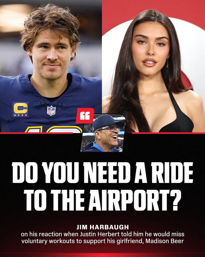 Justin Herbert is back at practice after spending time in Europe to support Madison Beer ❤️

Jim Harbaugh was fully supportive of his QB’s travel plans 😅

(via @chargers, @madisonbeer, @justinherbert)