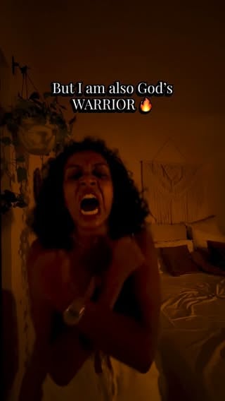 Comment ‘Warrior’ and I'll send you the exact playlist I used for this Warrior Embodiment practice! 🔥

My ego doesn’t want to share this. It fears being mis-perceived and mis-understood. Sharing this is the death of the image of me as a soft, loving, compassionate soul only. Yes, I AM that..And also, I AM FIERCE ⚔️

Despite my egoic resistance, I am sharing this raw, authentic alchemy practice to serve any woman who needs to find this Warrior Force within herself.

My Inner Masculine began a major ascent last November when I exposed the abuse I had been experiencing from my former partner (the father of my kids)..since then, through my warrior empowerment, things have improved, but recently I let my guard down a little too far which allowed things to happen which majorly crossed new boundaries we had agreed on.

This video is me processing my rage, frustration, and re-igniting my Ogum warrior essence which I began devotedly cultivating on the retreat I attended in Brazil at the start of this year.

I have not always had my inner protector online which has allowed parasitic, harmful and dissonant dynamics to persist in my life. But no more. Those days are gone.

I was weak, but now I AM strong.

May this raw, authentic share ignite this same strength in anyone who needs it.

Axé ❤️‍🔥

P.S. I didn’t plan to capture this..I was just putting on some Ogum pontos (sacred chants) to alchemise the anger that had arisen for me.. and the tripod was already there so I spontaneously decided to put my phone on to capture so I could witness myself in this state of power whenever I need to remember it. But now I get to share this with you, which I’m grateful for. May it serve your path 🙏🏾
