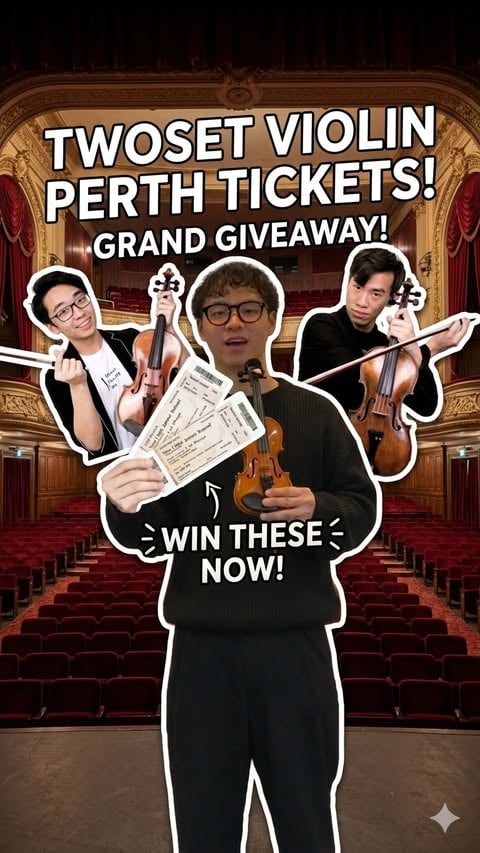 🎻 GIVEAWAY TIME 🎻

Crescendo Music is giving away 2 x TwoSet Violin Perth concert tickets PLUS a BONUS $200 Crescendo Music voucher to 1 lucky winner! 🎟️✨

To enter:

1. Follow @crescendomusic_perth and @harmonieinternational 
2. Like this post
3. Tag the friend you’d bring to the concert in the comments 👇

✨ You can tag as many friends as you like for more entries, but no duplicate tags please!

Bonus Entry:
Share this post to your story and tag us for an extra chance to win 🙌

⏰ Giveaway ends: June 3, 11:59pm
📍 Winner must be based in Perth

Thank you @twosetviolin team and @harmonieinternational for this giveaway. You can also use this exclusive Crescendo discount code at checkout to purchase your tickets 🎟️ 

CODE: Media1021

Good luck everyone, see you at Riverside Theatre🎻✨

T&Cs apply. This giveaway is not affiliated with Instagram or Facebook. Beware of scammers. 

#twosetviolin #crescendomusic #perthisok #perthwa #perth