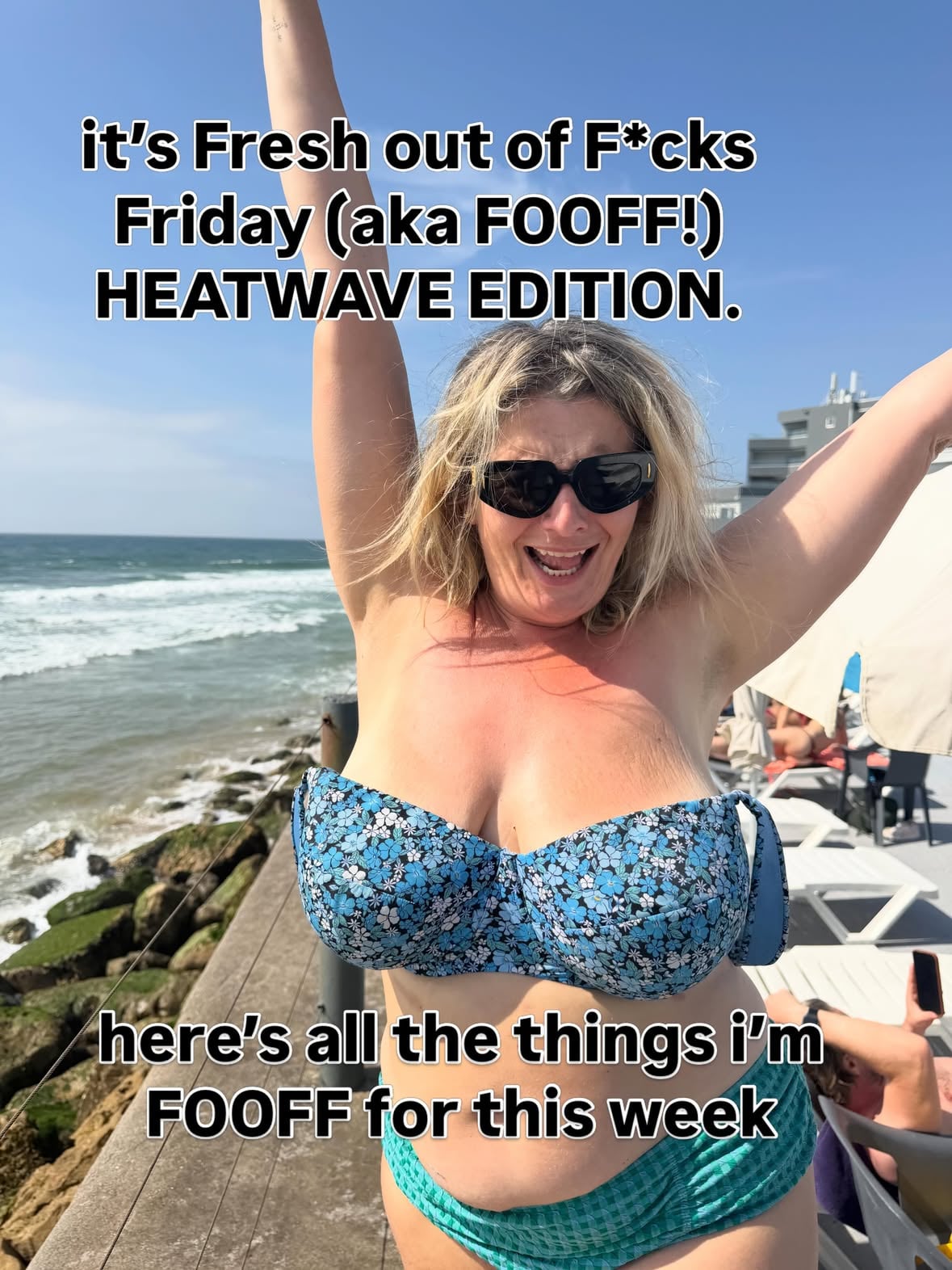 Olivia Greenwood, the main character of my novel, People Pleaser, is fresh out of f*cks. And so, quite frankly, are a lot of us.

In honour of Olivia, and because I think we all need a bit of her spirit, I am continuing with Fresh Out Of F**ks Fridays, aka #FOOFF. This asks you to find and share one small way that you’re putting yourself first before we hit the weekend.

Share your moment with me today, either in the comments, or in your posts and Stories using the hashtag #FOOFF.