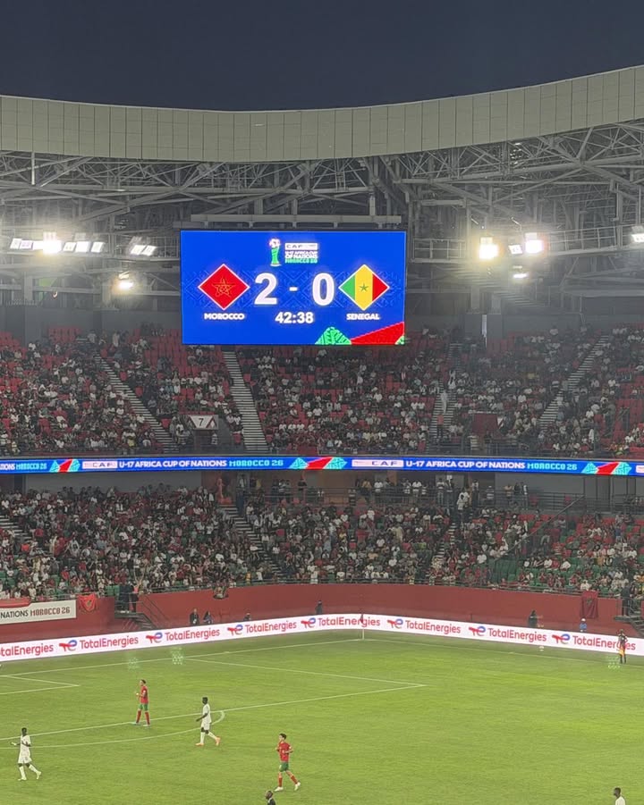 The control room briefly went wild…

First they flashed: Morocco 2-0 Senegal 

Then quickly corrected it to: Morocco 0-1 Senegal 

Even the scoreboard couldn’t handle the intensity of this semi-final

Morocco v Senegal never disappoints… always drama, always tension

#AfricanFootball 
#AFCONU17