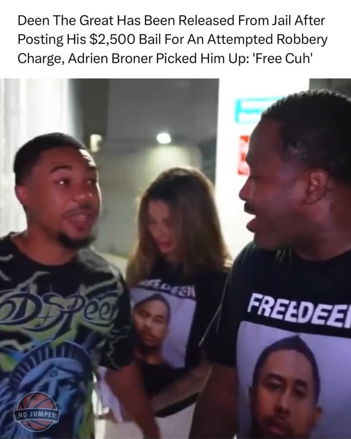 #DeenTheGreat was released from jail after posting his $2,500 bail for an attempted robbery charge and was picked up by #AdrienBroner. 👀

•@aintyoumalcom