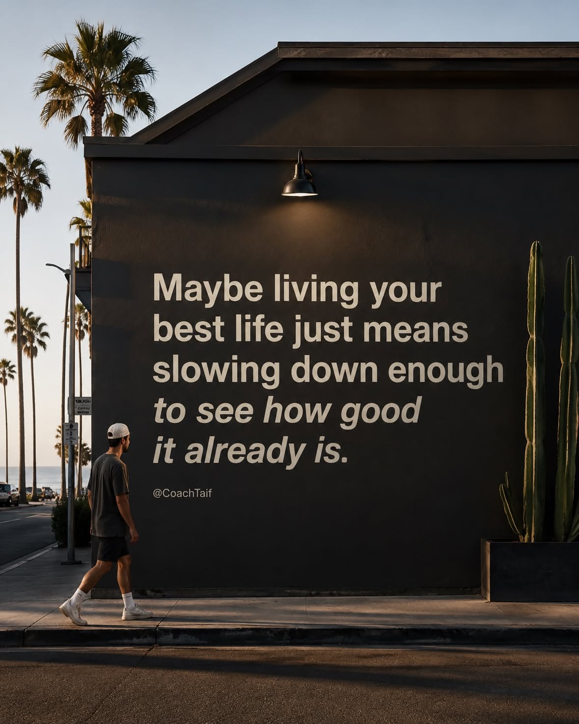 Most people spend their lives chasing the next thing.

The next goal.
The next paycheck.
The next achievement.
The next destination.

And while ambition is powerful…

Don’t forget to appreciate what you already have.

Your health.
Your family.
Your growth.
The lessons.
The journey.

Because one day, the life you’re working so hard to build may be the same life you’re living right now.

Slow down.
Breathe.
Be grateful.

There is more beauty in your life than you think. 👑

DM “COACHING” if you’re ready to create a life you truly love.

Limited spots available. Only for those who are serious.

By @CoachTaif