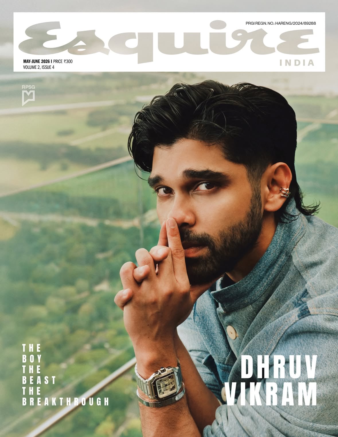 Fresh off his powerhouse turn in Bison Kaalamaadan, cover star Dhruv Vikram (@dhruv.vikram) is entering a defining new phase. The son of superstar Vikram quite literally wears his legacy under his sleeve, with a tattoo of his father’s name on his wrist. Still showing flashes of the little boy who grew up believing he was a hero too, he speaks to us about ambition, expectation and the long road to becoming his own man. 

Chairperson: Avarna Jain (@avarna_jain) 
CEO: Debashish Ghosh 
Editor: Rahul Gangwani (@rahulgangs_) 

Creative Direction & Styling: Vijendra Bhardwaj (@vijendra.bhardwaj) 
Photography: Shawn Paul Tan (@shawnpaultan) 
Contributing Stylist: Mehak Khanna (@mehekkhanna.in) 
Cover story: Sonal Nerurkar (@sonal.nerurkar) 
Hair and grooming: Manisa Tan (@manisatan) 
Cover Design: Azad Mohan 
Bookings Editor: Varun Shah (@varunshah) 
Hospitality Partner: Marina Bay Sands (@marinabaysands) 
 
On Dhruv:

Juste Un Clou Ear Jewel, Love Unlimited Bracelet and Santos de Cartier Watch, all by Cartier (@cartier)

Jacket by RkiveCity (@rkivecity)
 
An @rpsg.lifestylemedia publication by @rpsggroup. 

#EsquireIndia #DhruvVikram